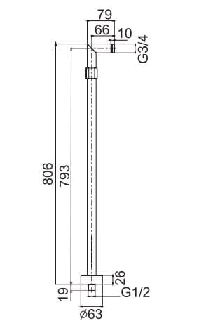 ЧертежHansgrohe Fixfit Porter S (26487000)