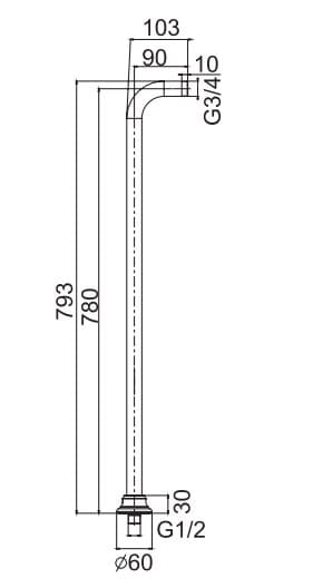 ЧертежHansgrohe Fixfit Porter S (26487000)