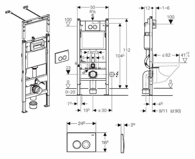 ЧертежGeberit Duofix (111.060.00.1)