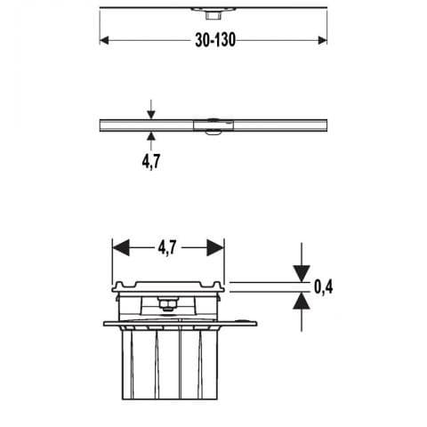 Чертеж Geberit CleanLine60, L30-130 см (154.457.00.1)