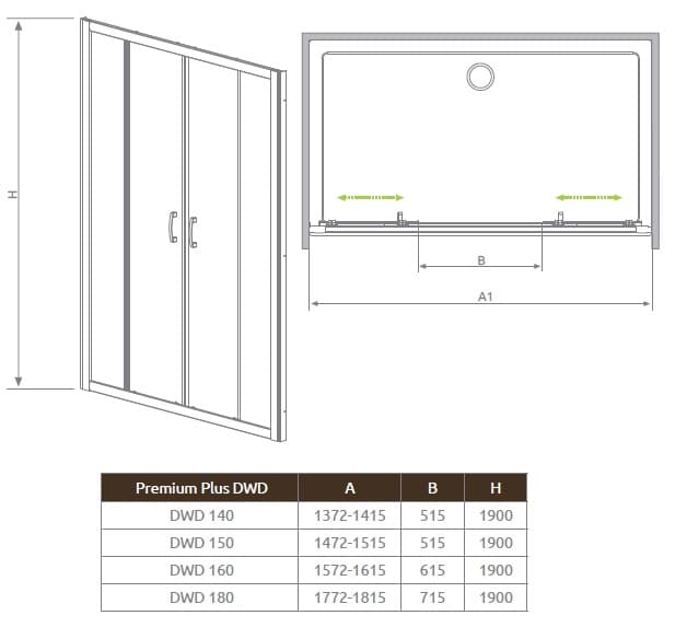 Чертеж Radaway Premium Plus DWD 140