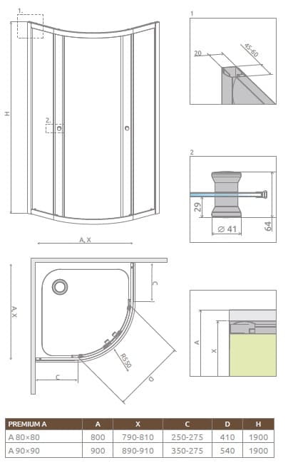 Чертеж Radaway Premium a