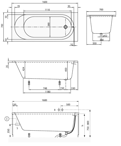 Villeroy&Boch O.NOVO (UBA160CAS2V-01)