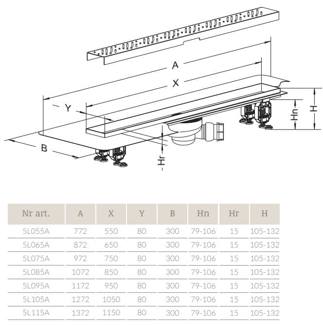 Чертеж Radaway drain lines