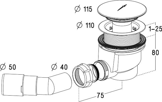 ЧертежRadaway Turboflow (TB90P)