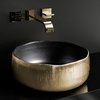 Керамічна раковина Glass Design Mode Lux, gunmetal / gold (MODE40GMGD) На стільницю 