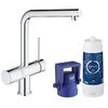 Змішувач зі стартовим комплектом GROHE Blue Minta Pure (31345002) Для кухні Хром