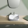 Керамическая раковина 42 см Catalano Green Lux, белая матовая (142GRLXBM) На столешницу, На тумбу, Полувстраиваемые Квадратные
