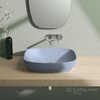 Керамическая раковина 60 см Catalano Green Lux, голубая (160AGRLXAS) На столешницу, На тумбу, Полувстраиваемые Прямоугольные