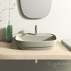 Керамическая раковина 60 см Catalano Green Lux, серая (160GRLXGS) На столешницу, На тумбу, Полувстраиваемые Прямоугольные