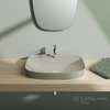Керамическая раковина 65 см Catalano Green Lux, серая (165GRLXGS) На столешницу, На тумбу, Полувстраиваемые Прямоугольные