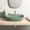 Керамическая раковина 65 см Catalano Green Lux, зеленая (165GRLXVS) На столешницу, На тумбу, Полувстраиваемые Прямоугольные