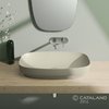 Керамическая раковина 75 см Catalano Green Lux, серая (175AGRLXGS) На столешницу, На тумбу, Полувстраиваемые Прямоугольные