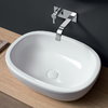 Раковина накладная 54 см NIC Design Milk, белый глянцевый (001 310.001) На столешницу Овальные