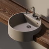 Керамическая раковина 52 см Flaminia Twin Set 52, argilla (5054) На столешницу, Полувстраиваемые Круглые