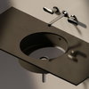 Керамическая раковина 42 см Flaminia Twin Set 42, graphite (5057) Встраиваемые снизу Круглые