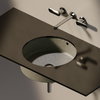 Керамическая раковина 42 см Flaminia Twin Set 42, lava grey (5057) Встраиваемые снизу Круглые