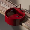 Керамическая раковина 52 см Flaminia Twin Set 52, rosso rubens (5054) На столешницу, Полувстраиваемые Круглые