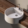 Керамическая раковина 52 см Flaminia Twin Set 52, white (5054) На столешницу, Полувстраиваемые Круглые