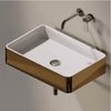 Керамическая раковина 60 см Flaminia Miniwash 60, white / gold (MWS + MWL60) Подвесные Прямоугольные