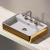 Керамическая раковина 60 см Flaminia Miniwash 60, white/gold (MW60PR) На столешницу, На тумбу Прямоугольные