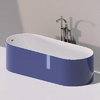 Ванна зі штучного каменю окремостояча Flaminia Oval Bicolor 170х70 см, white-marine blue (OV170) Flaminia Овальні