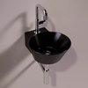 Керамическая раковина 33 см Simas WAVE, glossy black (WA 05) На столешницу, На тумбу, Подвесные Круглые