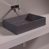 Керамическая раковина 60 см Simas Agile, matte antracite (AG 60) На столешницу, На тумбу Прямоугольные