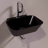 Керамическая раковина 48 см Simas WAVE, glossy black (WA 08) На столешницу, На тумбу, Подвесные Прямоугольные