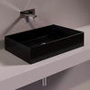 Керамическая раковина 60 см Simas Agile, glossy black (AG 60) На столешницу, На тумбу Прямоугольные