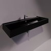 Керамічна раковина 121 см Simas Agile, glossy black (AG 121) На стільницю, На тумбу, Підвісні 