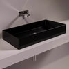 Керамическая раковина 80 см Simas Agile, glossy black (AG 80) На столешницу, На тумбу Прямоугольные