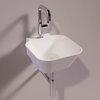 Керамическая раковина 33 см Simas WAVE, matte white (WA 07) На столешницу, На тумбу, Подвесные Квадратные