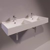 Керамическая раковина 121 cм Simas Agile, matte white (AG 121D) На столешницу, На тумбу, Подвесные Прямоугольные