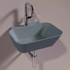 Керамическая раковина 48 см Simas WAVE, matte cemento (WA 08) На столешницу, На тумбу, Подвесные Прямоугольные