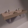 Керамическая раковина 141 cм Simas Agile, matte moka (AG 141D) На столешницу, На тумбу, Подвесные Прямоугольные