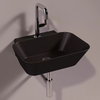 Керамическая раковина 48 см Simas WAVE, matte black (WA 08) На столешницу, На тумбу, Подвесные Прямоугольные