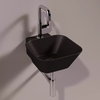 Керамическая раковина 33 см Simas WAVE, matte black (WA 07) На столешницу, На тумбу, Подвесные Квадратные