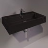 Керамическая раковина 81 cм Simas Agile, matte black (AG 81) На столешницу, На тумбу, Подвесные Прямоугольные