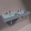 Керамічна раковина 141 см Simas Agile, matte tela (AG 141D) На стільницю, На тумбу, Підвісні 