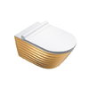Подвесной безободковый унитаз Catalano Gold&Silver NewFlush, gold/white (1VS55RZEBO) Подвесные 
