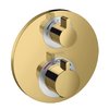 Термостатический смеситель Hansgrohe Ecostat S Polished Gold Optic (15758990) Для ванны, Для душа Золото