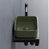 Раковина накладная 25 см Cielo Shui Comfort Minimo, зеленый (MILAQ-AG) На столешницу, На тумбу Квадратные