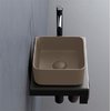 Раковина накладная 25 см Cielo Shui Comfort Minimo, коричневый (MILAQ-AN) На столешницу, На тумбу Квадратные