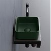 Раковина накладная 25 см Cielo Shui Comfort Minimo, темно-зеленый (MILAQ-MU) На столешницу, На тумбу Квадратные