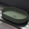 Раковина накладная 60 см Cielo Shui Comfort, зеленый (SHCOLAO60-AG) На столешницу, На тумбу Овальные