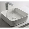 Раковина накладная 40 см Cielo Shui Comfort, белый мрамор (SHCOLAQ40-CS) На столешницу, На тумбу Квадратные