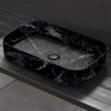 Раковина накладная 60 см Cielo Shui Comfort, черный мрамор (SHCOLAR60-BC) На столешницу, На тумбу Прямоугольные