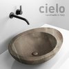 Керамическая раковина 60 см Cielo Le Giare, коричневый мрамор (LGLA60-BP) На столешницу, На тумбу Овальные