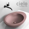 Керамическая раковина 60 см Cielo Le Giare, розовый (LGLA60-CP) На столешницу, На тумбу Овальные